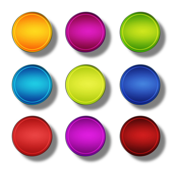 Web buttons glossy- round. - Фото, изображение