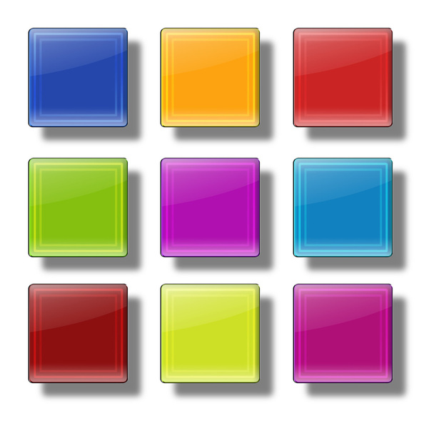 Web buttons- glossy square. - Фото, зображення