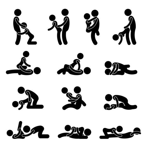 κάνοντας αγάπη σεξουαλική θέση εικονίδιο σημάδι σύμβολο του σεξ - Διάνυσμα, εικόνα