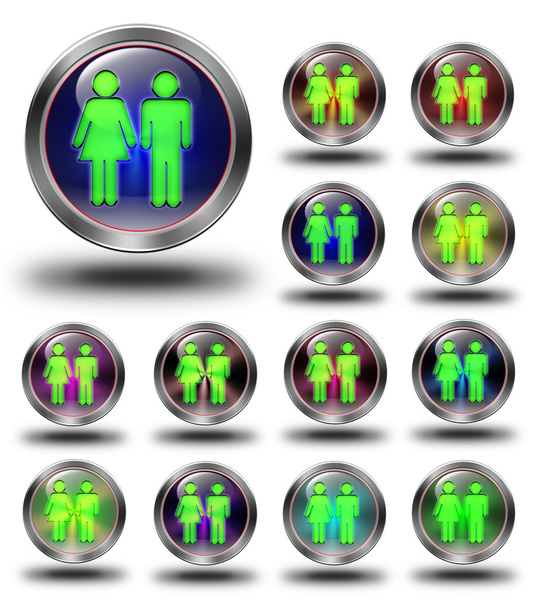 Жінки та чоловіки глянцеві ікони, божевільні кольори
 - Фото, зображення