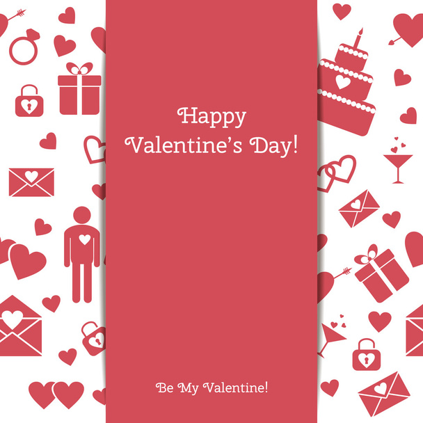 tarjeta de felicitación feliz día de San Valentín - Vector, imagen