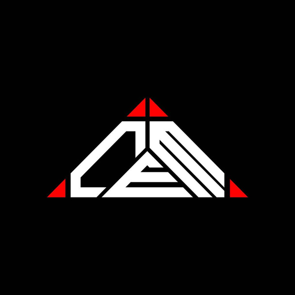 CEM betű logó kreatív design vektor grafikus, CEM egyszerű és modern logó háromszög alakú. - Vektor, kép