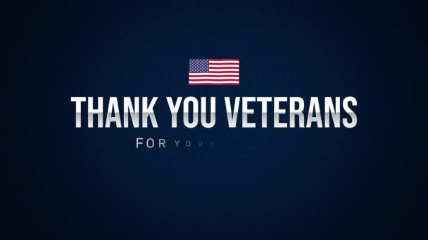 Dank u Veteranen Voor uw dienst, Veteranen dag 4K Animatie - Video