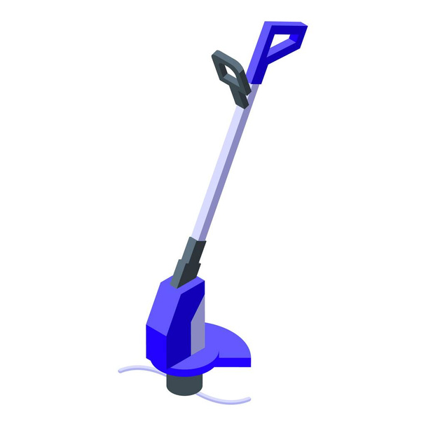 Electric trimmer icon isometric vector. Engine equipment. Grass yard - Διάνυσμα, εικόνα