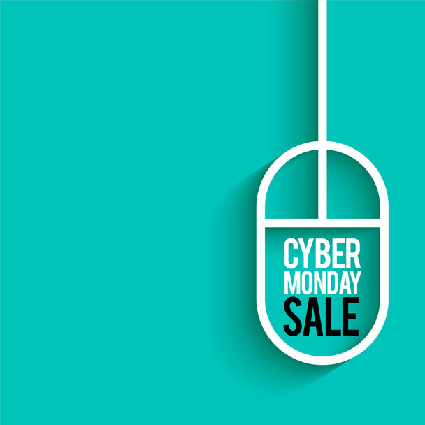 Cyber monday sale mouse on blue background  - Vektor, obrázek