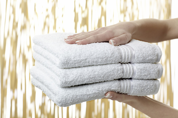 Hromada bílých ručníků - Fotografie, Obrázek