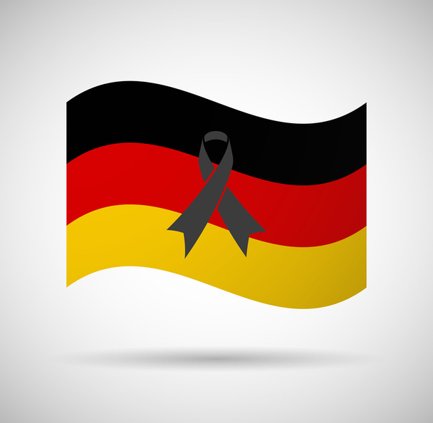 Deutschland-Fahne mit schwarzer Schleife - Vektor, Bild