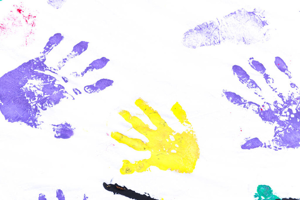 colorful hands and foots print - Фото, изображение