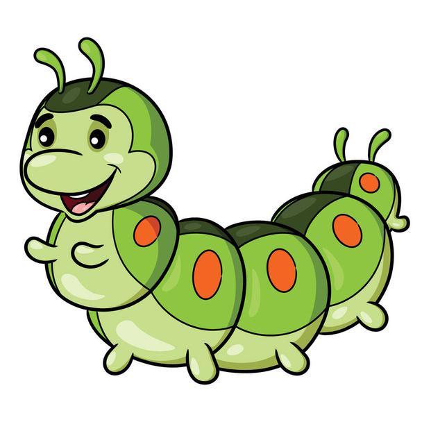 Illustration of cute cartoon of caterpillar. - Vector, Image