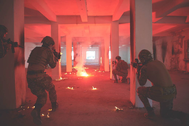 military troops in action urban environment - Valokuva, kuva