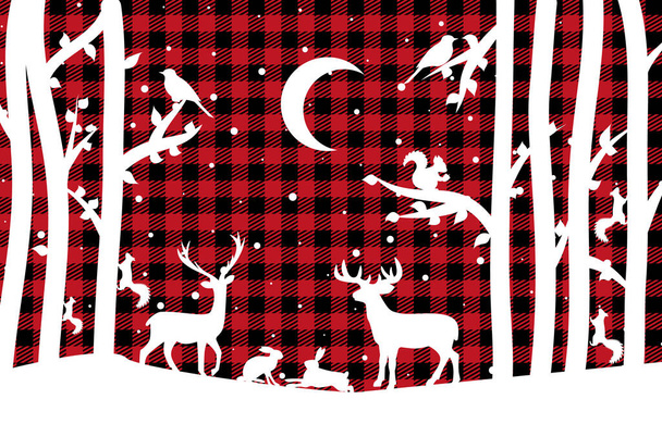 バッファロー・プレイのクリスマスと新年のパターン。デザインとプリントのためのお祭りの背景 - ベクター画像