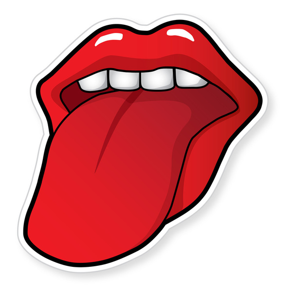 Boca abierta con lengua
 - Vector, Imagen