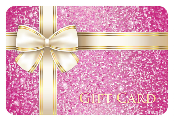 Luxury pink shiny gift card composed from glitters - Vector, Image