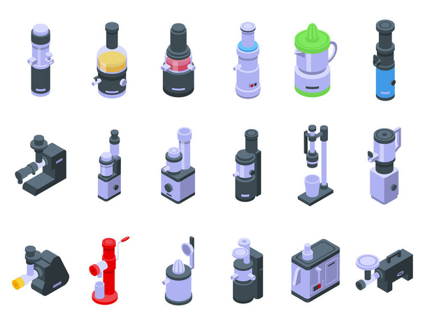 Juicer icons set isometric vector. Home food. Fruit tropical - ベクター画像