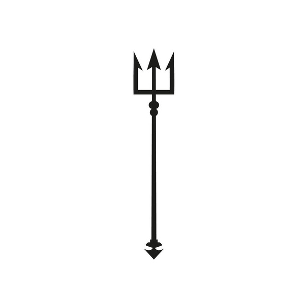Черный трезубец. Знак Нептуна. Векторная иллюстрация национальных символов Барбадоса. Изолирован на белом. Eps 10 - Вектор,изображение