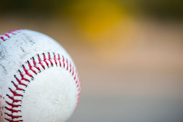 close up baseball with copy space - Foto, Imagem