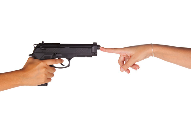 Пистолет и палец
 - Фото, изображение
