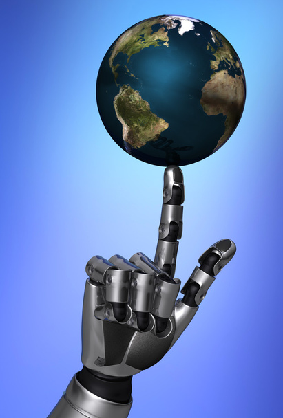 Robotická ruka a země - Fotografie, Obrázek