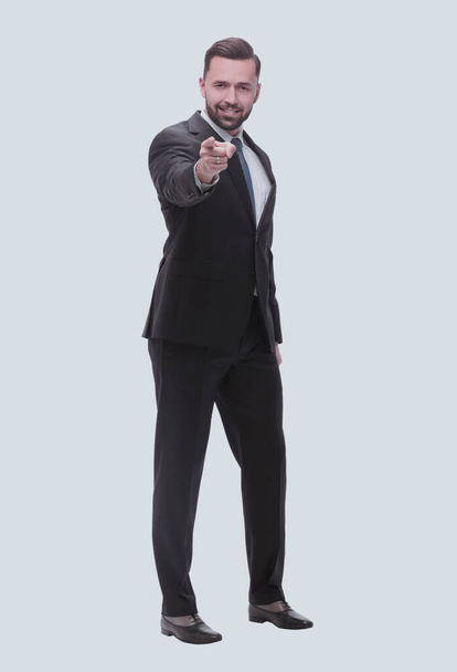 "full length .smiling handsome businessman pointing at you" - Photo, Image