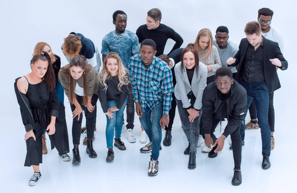 "large group of diverse young people starting forward" - Fotografie, Obrázek
