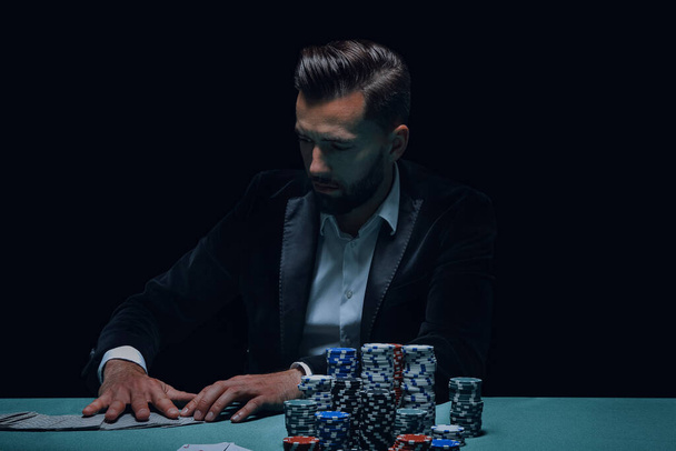 Player at the Poker table. - Φωτογραφία, εικόνα
