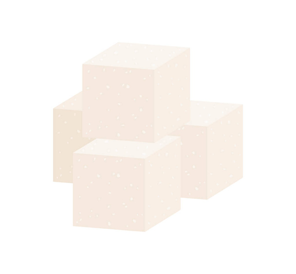 Cubos de azúcar aislados sobre un fondo blanco. Ilustración vectorial plana - Vector, Imagen