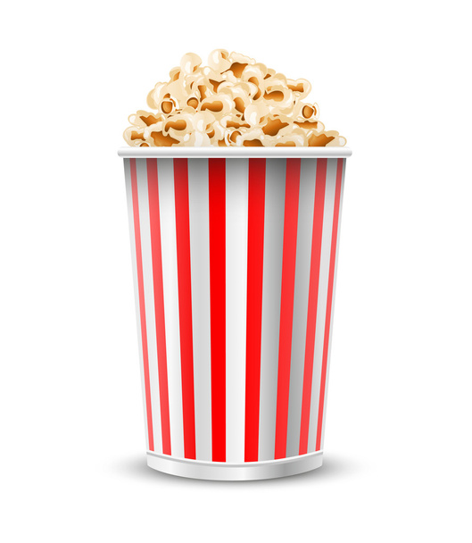 Tasty popcorn isolated on a white background, illustration. - Vector, afbeelding