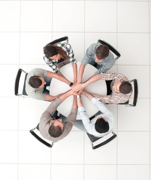 "top view. the business team is preparing for a brainstorming" - 写真・画像