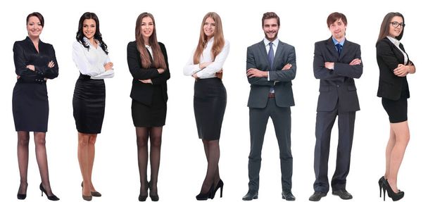 group of successful business people standing in a row. - Fotoğraf, Görsel