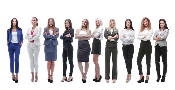 w pełnym wzroście. grupa kobiet sukcesu w biznesie - Zdjęcie, obraz