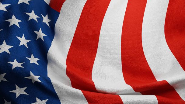 Verenigde Staten of Amerikaanse vlag achtergrond 3D render - Foto, afbeelding