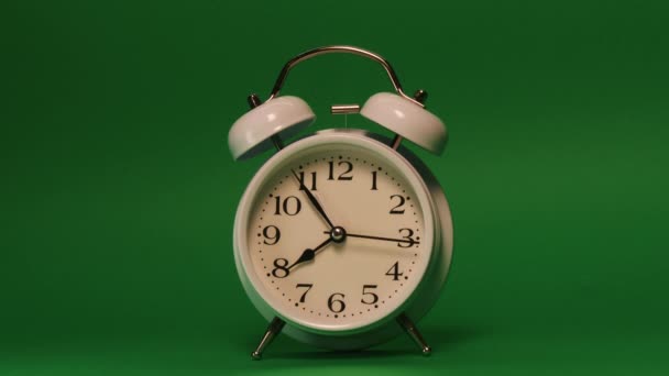 analog clock goes on a green screen, timelapse, fast passage of time - Footage, Video