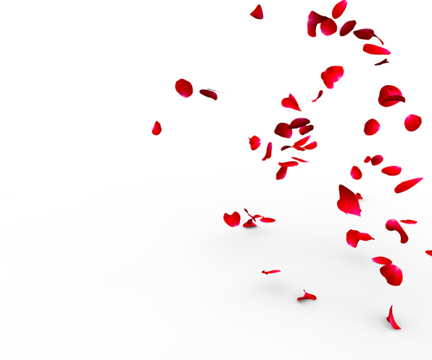 Rosenblätter fallen auf eine Oberfläche - Foto, Bild