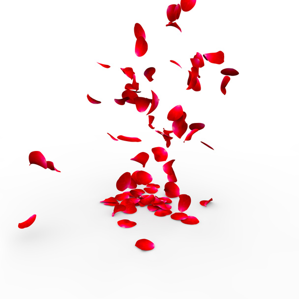 Пелюстки троянд падають на поверхню
 - Фото, зображення
