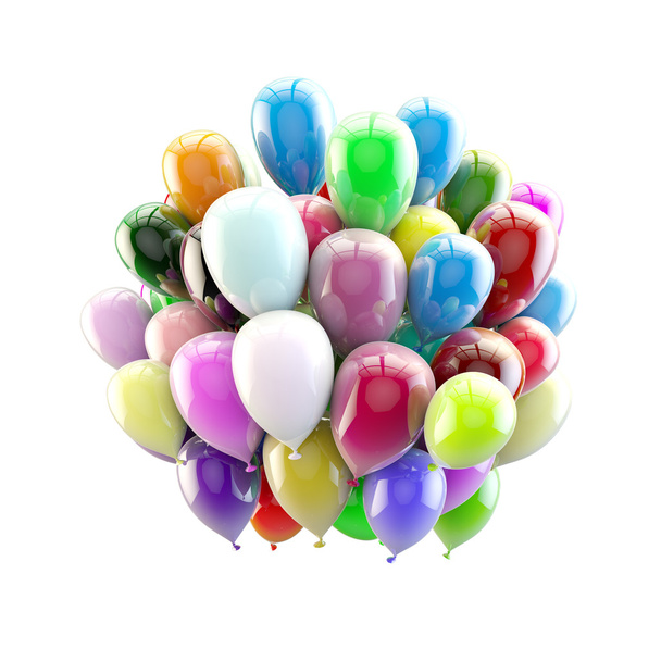 Různobarevné balónky ve spojení - Fotografie, Obrázek