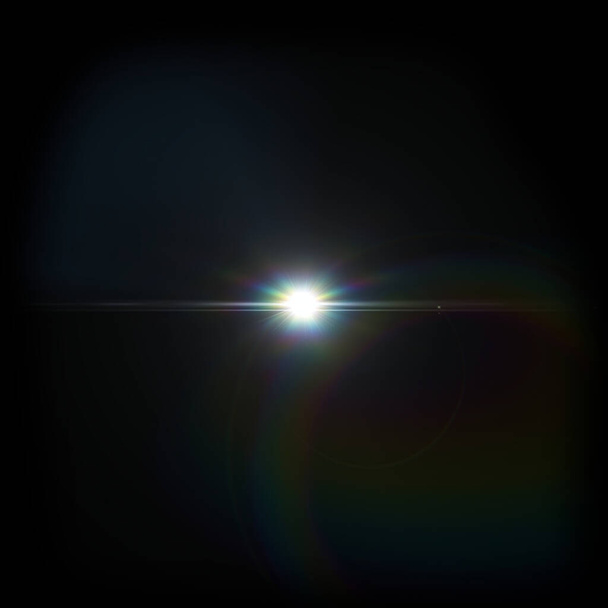 "Orange Light Lens flare on black background." - Photo, Image