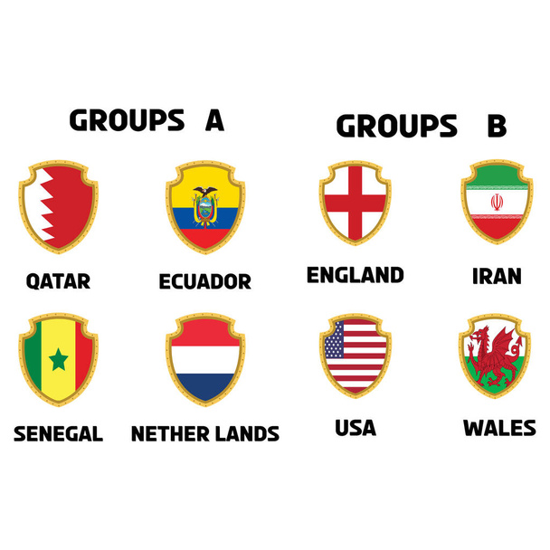 championnats du monde de football groupes A B table calendrier des matchs - Vecteur, image