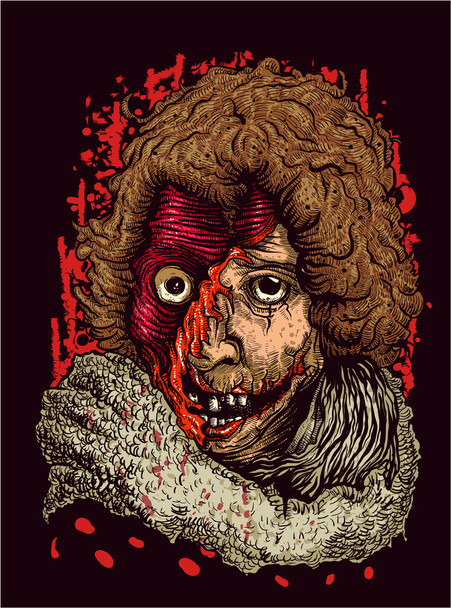 zombi portré - Vektor, kép