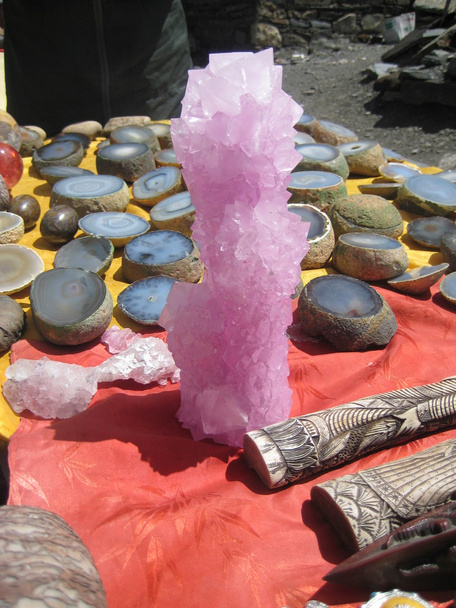 pedra preciosa, quartzo rosa
 - Foto, Imagem