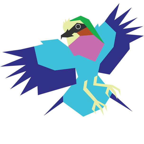 "Illustrazione minimalista colorata di una specie di uccello." - Foto, immagini