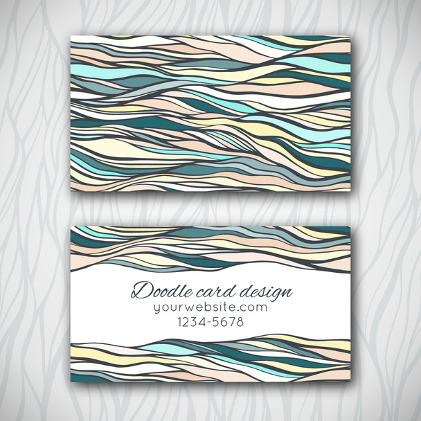 Abstract doodle business card template - Вектор, зображення