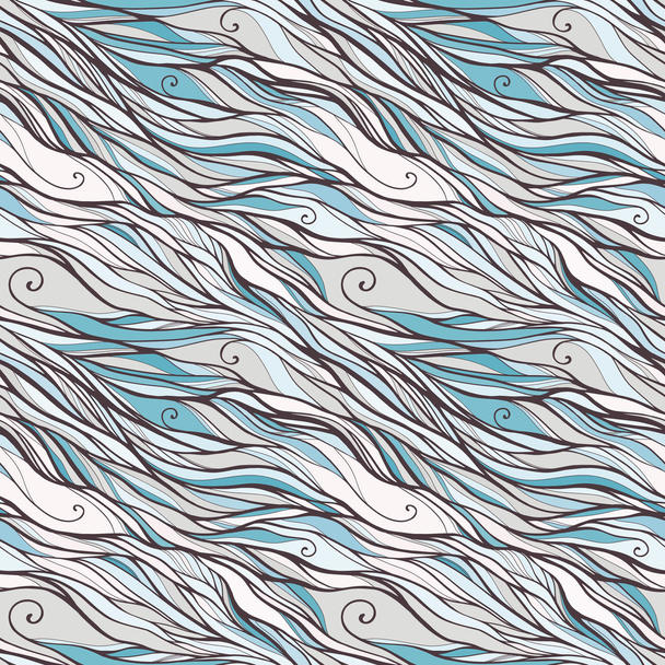 Seamless pattern with doodle waves ornament - Vektor, Bild