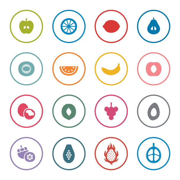 Fruits icon set - Вектор,изображение