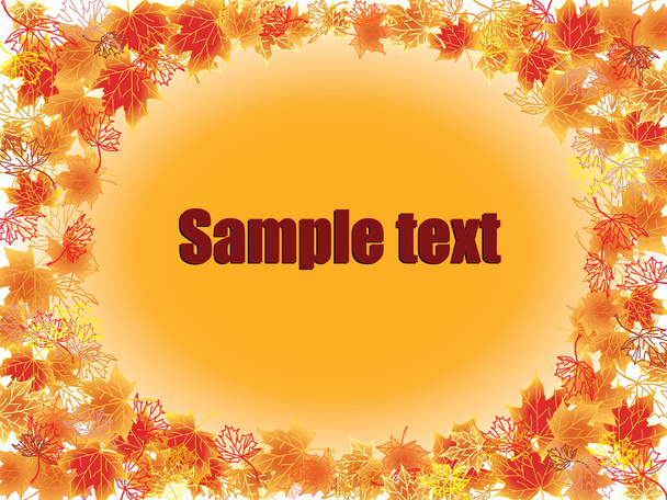 Autumn leaves frame from text - Vektor, obrázek