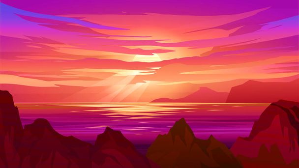 beautiful sunset on the sea. - Vector, Image