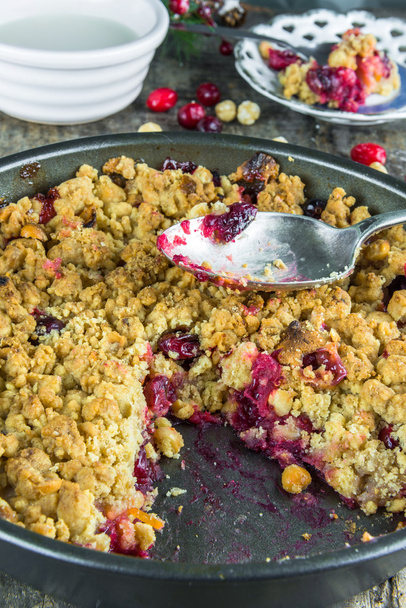 Apple and cranberry crumble - Foto, imagen