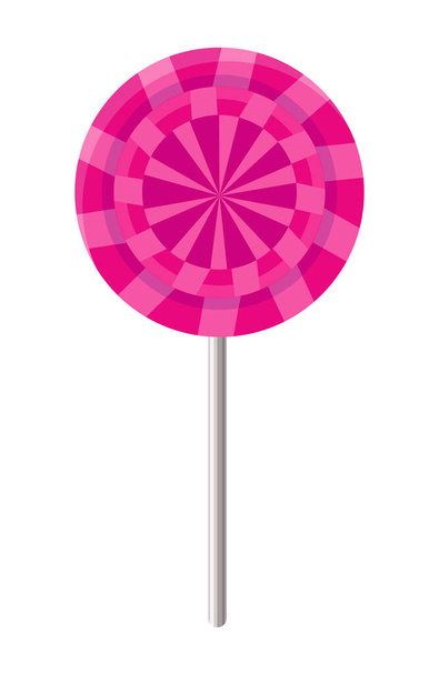sweet candy pink lollipop icon - Vector, Image