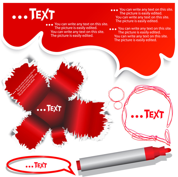 Red bubble for speech - Vector, afbeelding