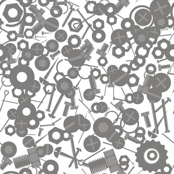 Metal screw hex bolt and nut seamless pattern design illustration on white background. - Photo, Image