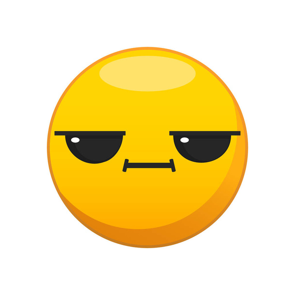 Vektorillustration des gelangweilten Gesichts. Emoji für einen Chat. - Vektor, Bild